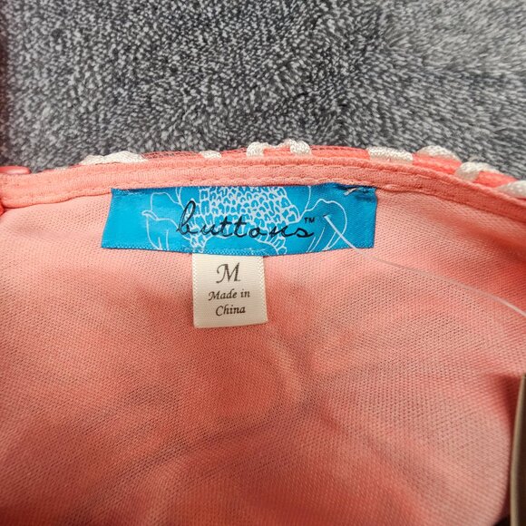 Buttons for Francescas Tank mini dress womens Medium ebrodered tulle coral - Picture 4 of 11